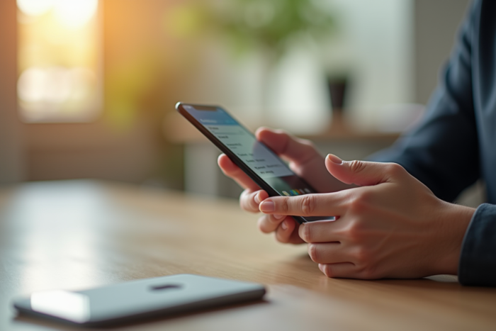 Main tenant un smartphone avec confirmation paiement en ligne